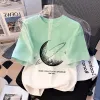 New summer boys' pure cotton short-sleeved T-shirt, tie-dyed stylish boys' gradient top, children's half-sleeved T-shirt Application Scenario